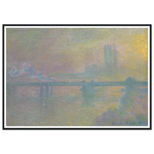 Charing Cross Bridge, London (1901) Art Print | Claude Monet - Framed Poster - 70x100 cm / 28x40″ - Black frame