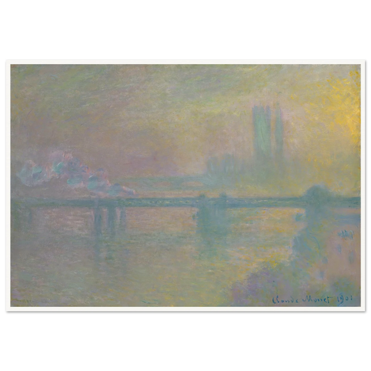 Charing Cross Bridge, London (1901) Art Print | Claude Monet - Framed Poster - 70x100 cm / 28x40″ - Black frame