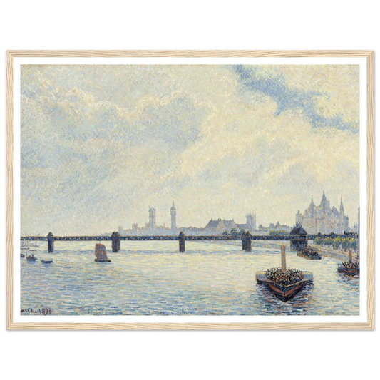 Charing Cross Bridge,London (1890) Art Print | Camille Pissarro - Framed Poster - 30x40 cm / 12x16″ - Black frame