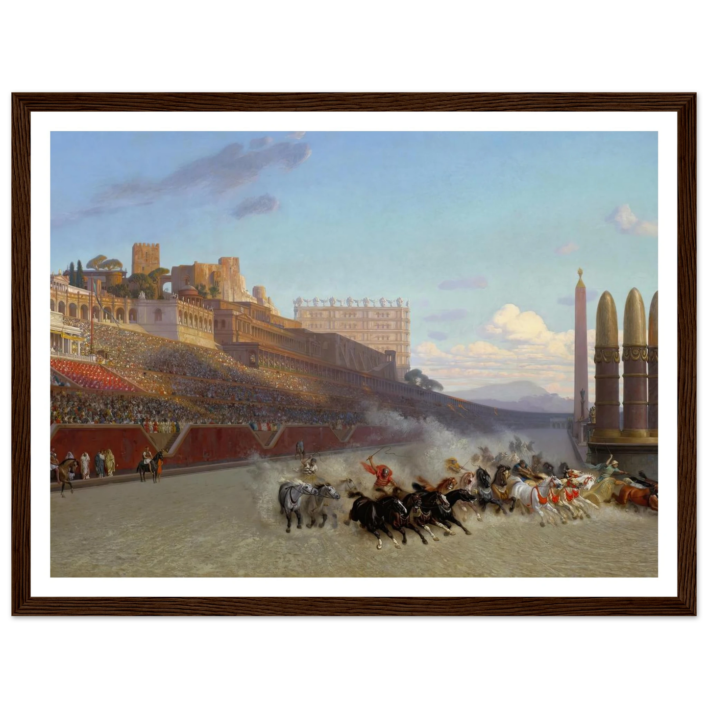 Chariot Race (1876) Art Print | Jean Leon Gerome - Framed Poster - 30x40 cm / 12x16″ - Black frame