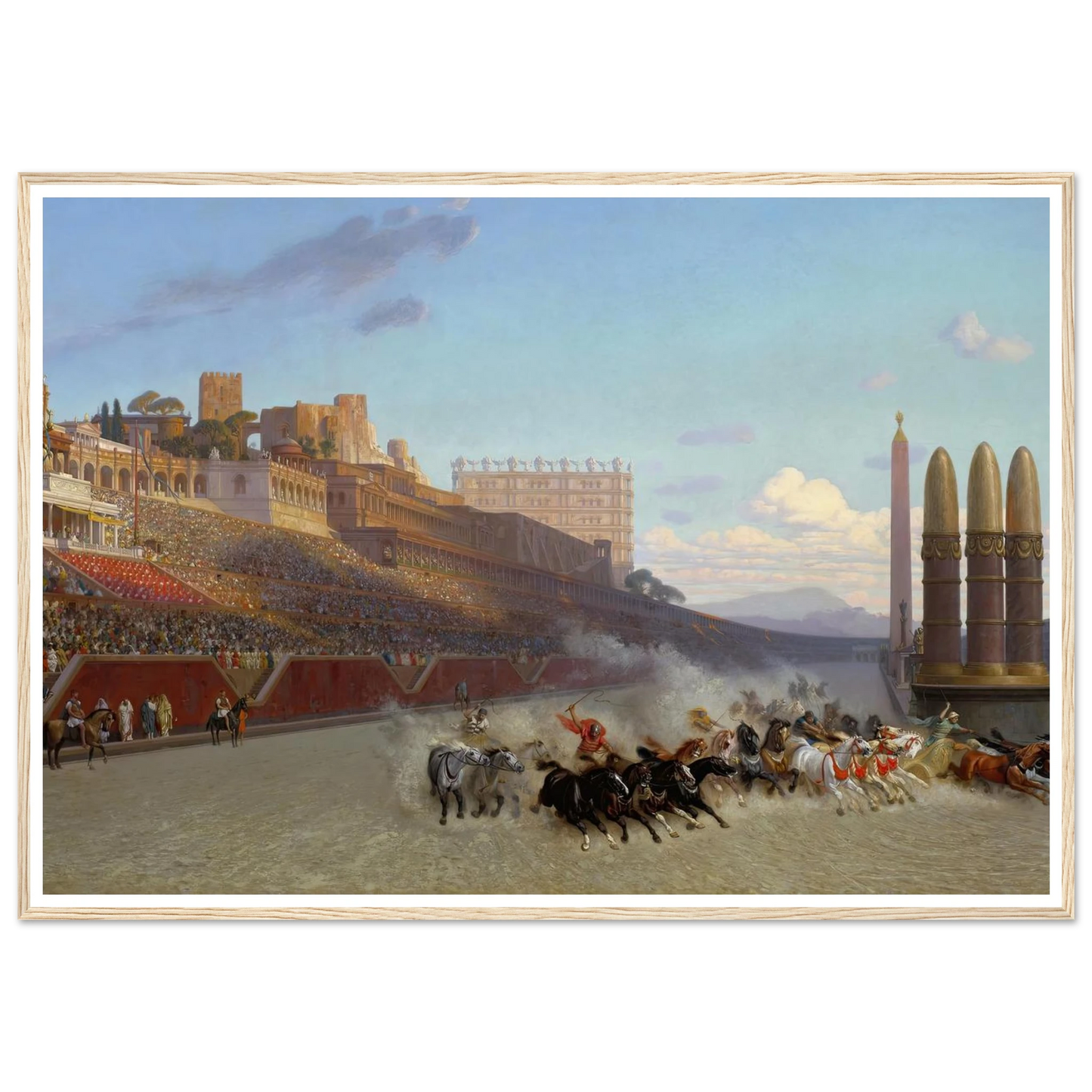 Chariot Race (1876) Art Print | Jean Leon Gerome - Framed Poster - 30x40 cm / 12x16″ - Black frame