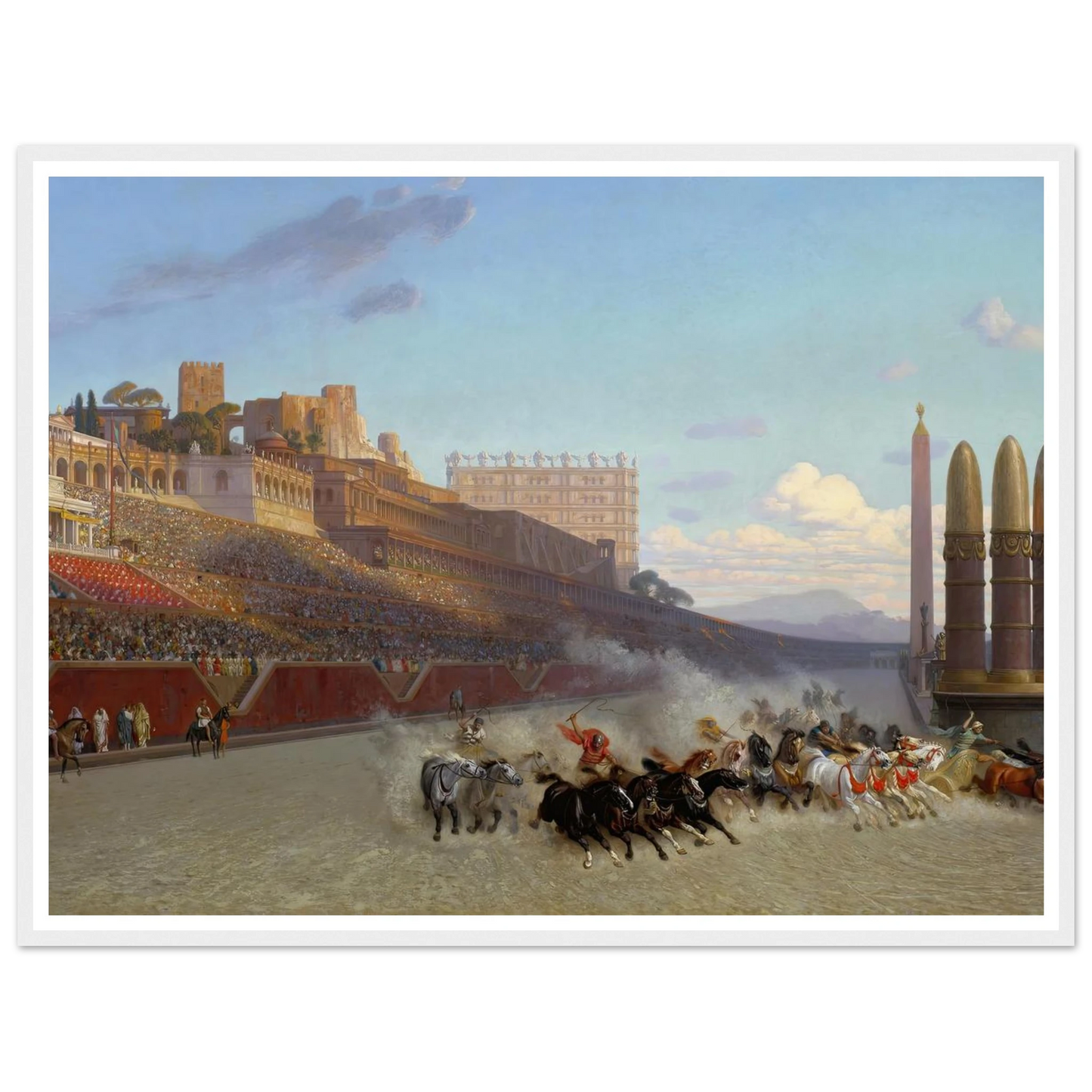 Chariot Race (1876) Art Print | Jean Leon Gerome - Framed Poster - 30x40 cm / 12x16″ - Black frame