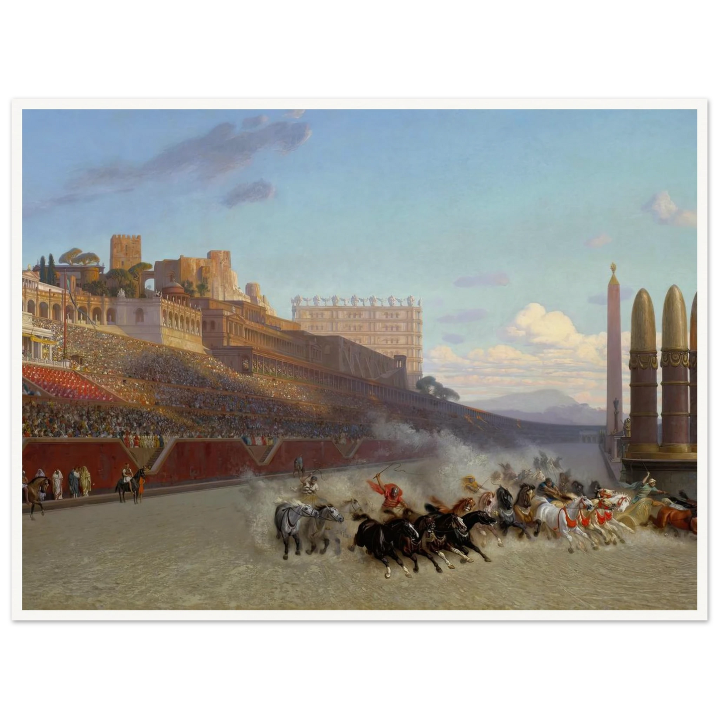 Chariot Race (1876) Art Print | Jean Leon Gerome - Framed Poster - 30x40 cm / 12x16″ - Black frame