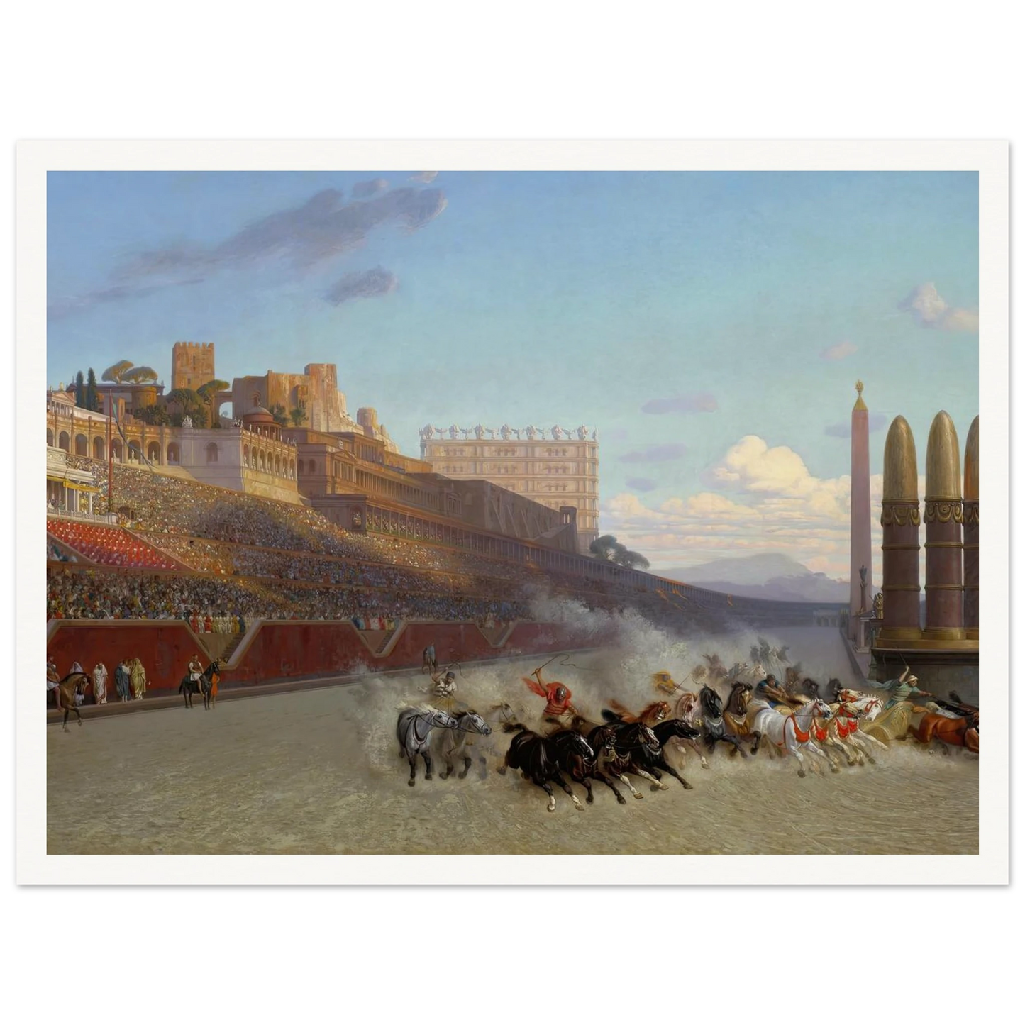 Chariot Race (1876) Art Print | Jean Leon Gerome - Framed Poster - 30x40 cm / 12x16″ - Black frame