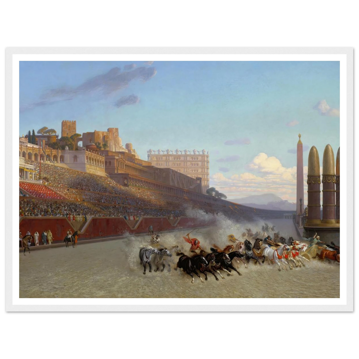 Chariot Race (1876) Art Print | Jean Leon Gerome - Framed Poster - 30x40 cm / 12x16″ - Black frame