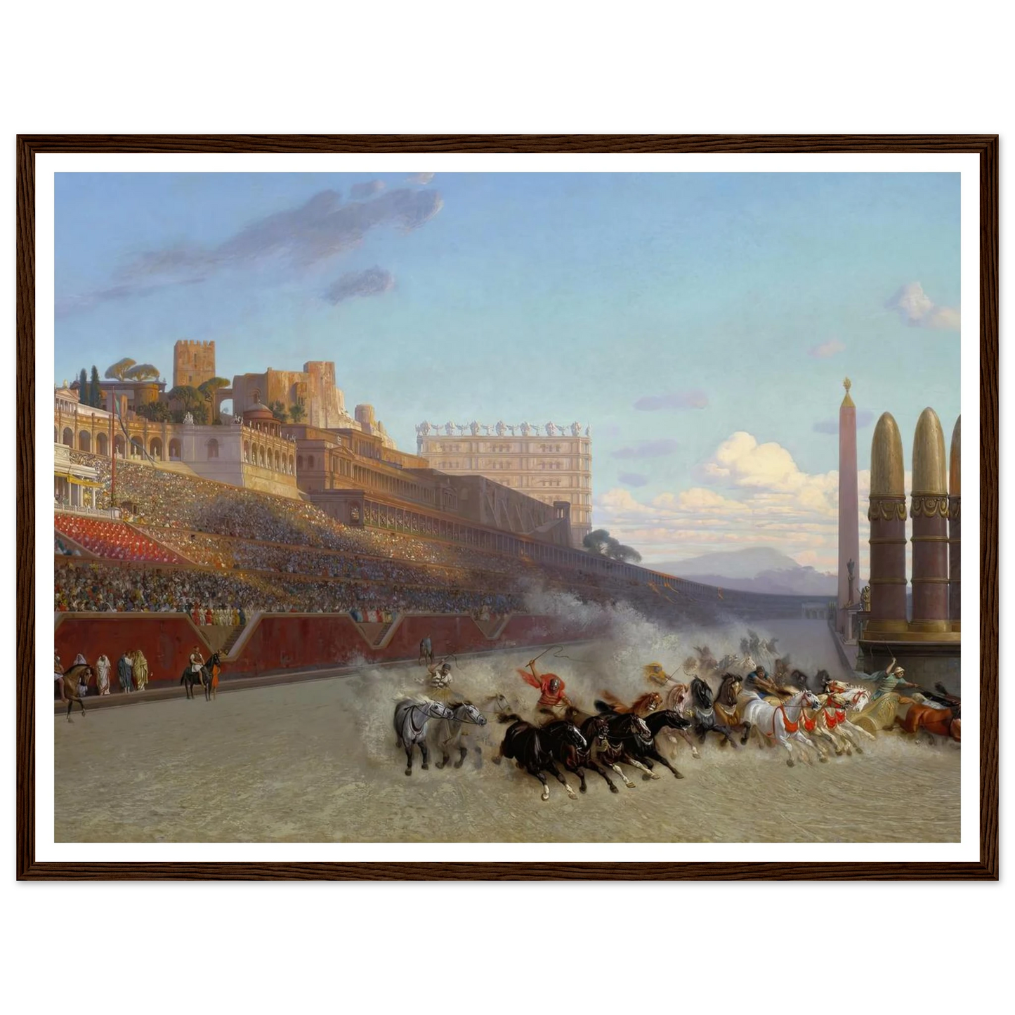 Chariot Race (1876) Art Print | Jean Leon Gerome - Framed Poster - 30x40 cm / 12x16″ - Black frame