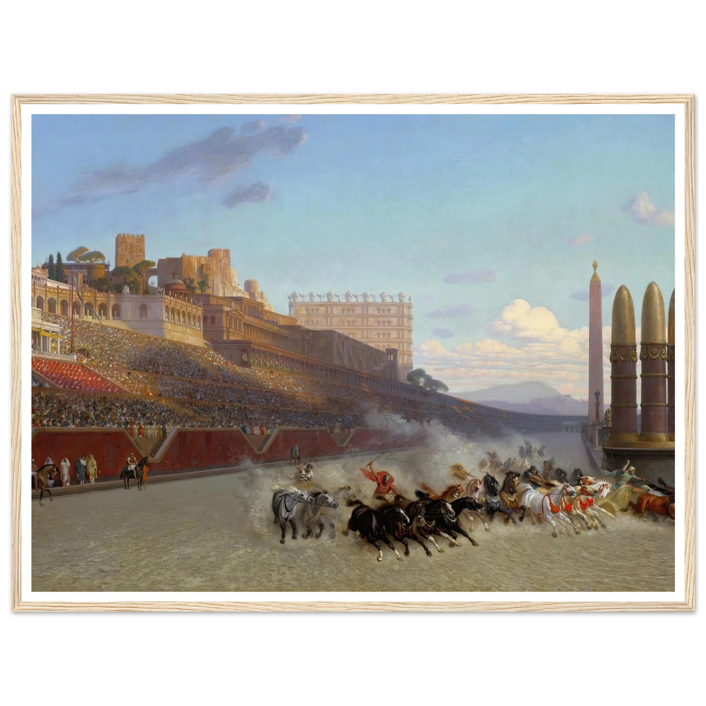 Chariot Race (1876) Art Print | Jean Leon Gerome - Framed Poster - 30x40 cm / 12x16″ - Black frame