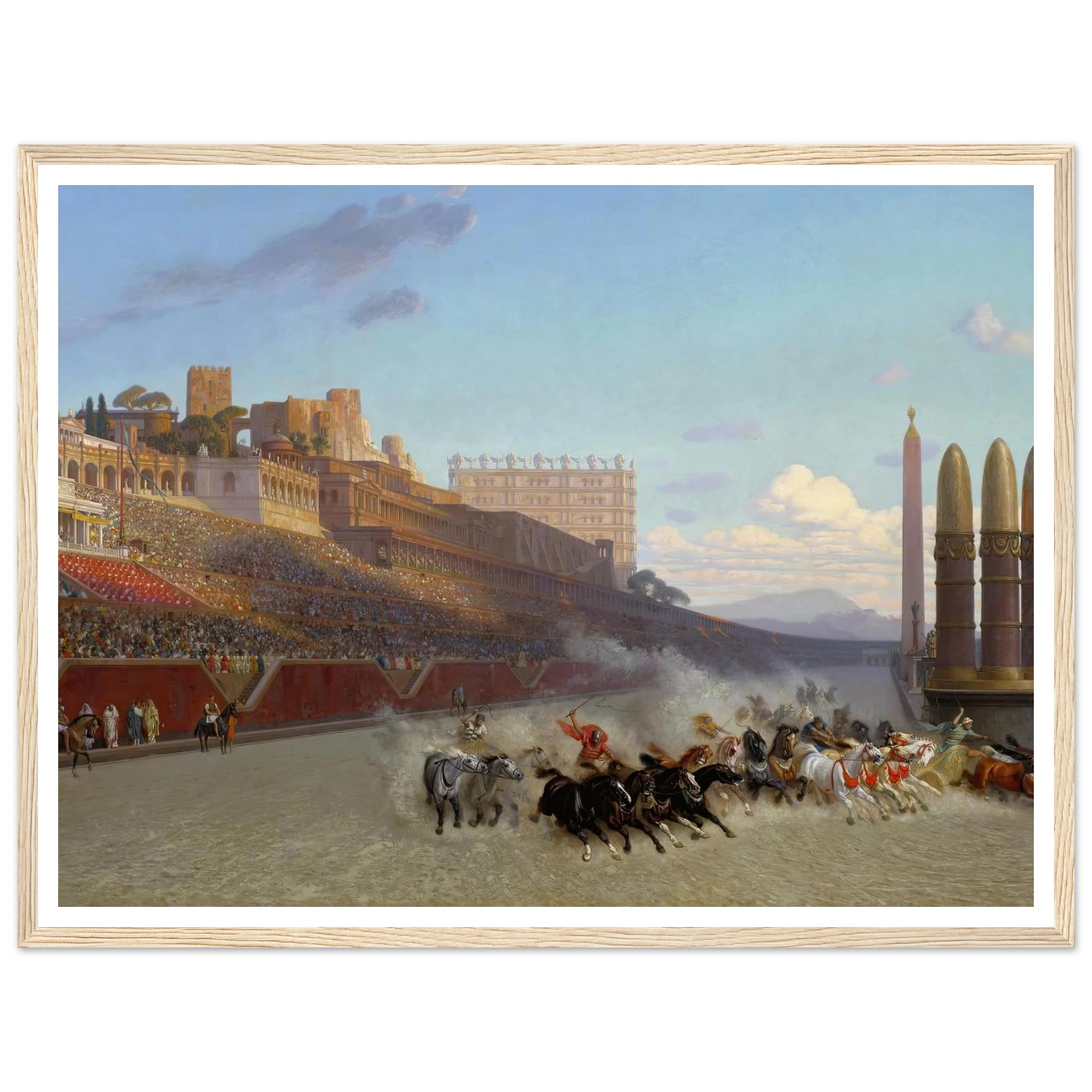 Chariot Race (1876) Art Print | Jean Leon Gerome - Framed Poster - 30x40 cm / 12x16″ - Black frame