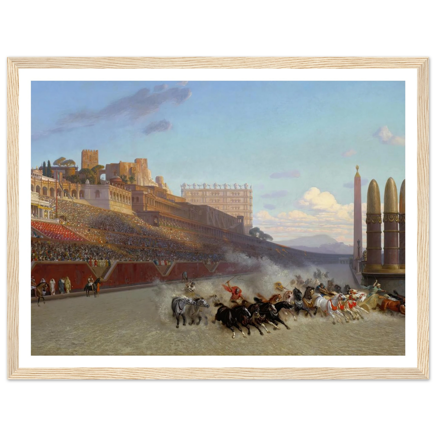 Chariot Race (1876) Art Print | Jean Leon Gerome - Framed Poster - 30x40 cm / 12x16″ - Black frame