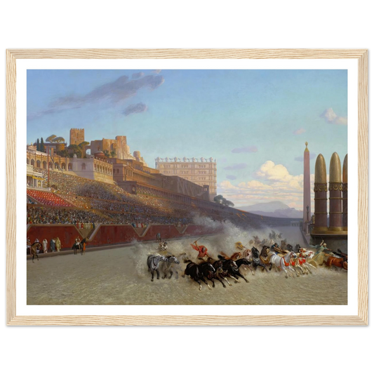 Chariot Race (1876) Art Print | Jean Leon Gerome - Framed Poster - 30x40 cm / 12x16″ - Black frame