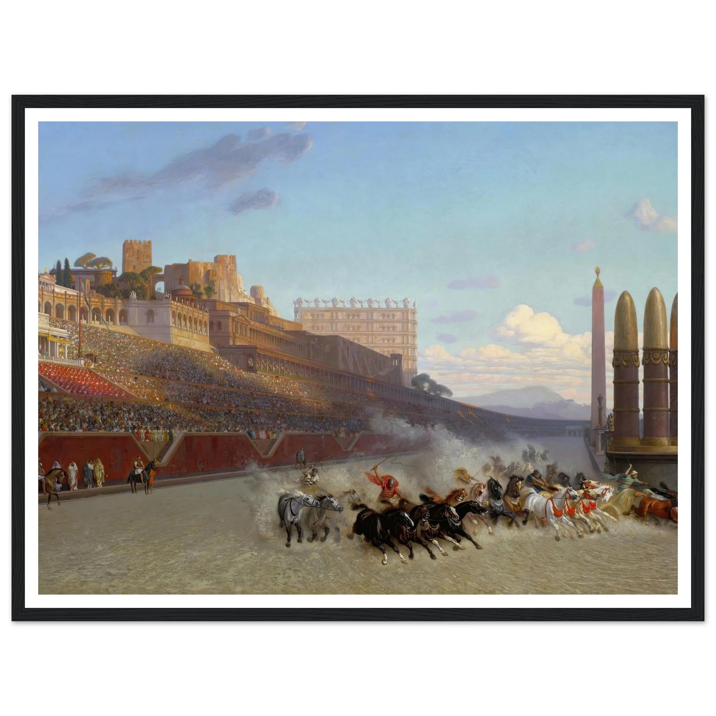Chariot Race (1876) Art Print | Jean Leon Gerome - Framed Poster - 30x40 cm / 12x16″ - Black frame