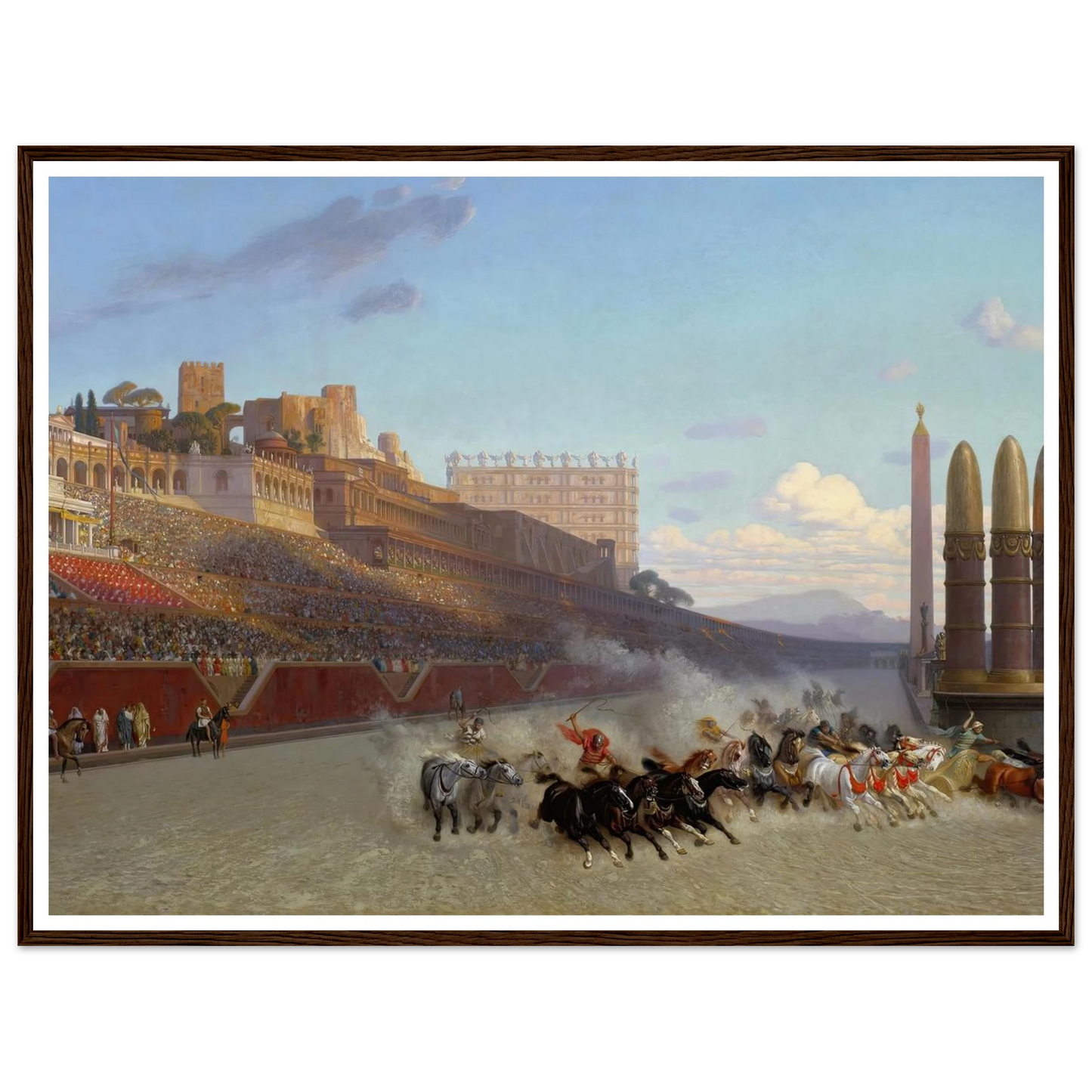 Chariot Race (1876) Art Print | Jean Leon Gerome - Framed Poster - 30x40 cm / 12x16″ - Black frame