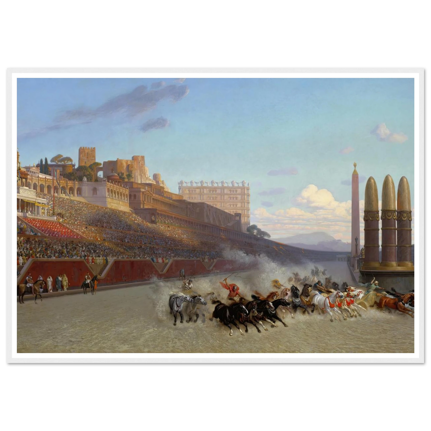 Chariot Race (1876) Art Print | Jean Leon Gerome - Framed Poster - 30x40 cm / 12x16″ - Black frame
