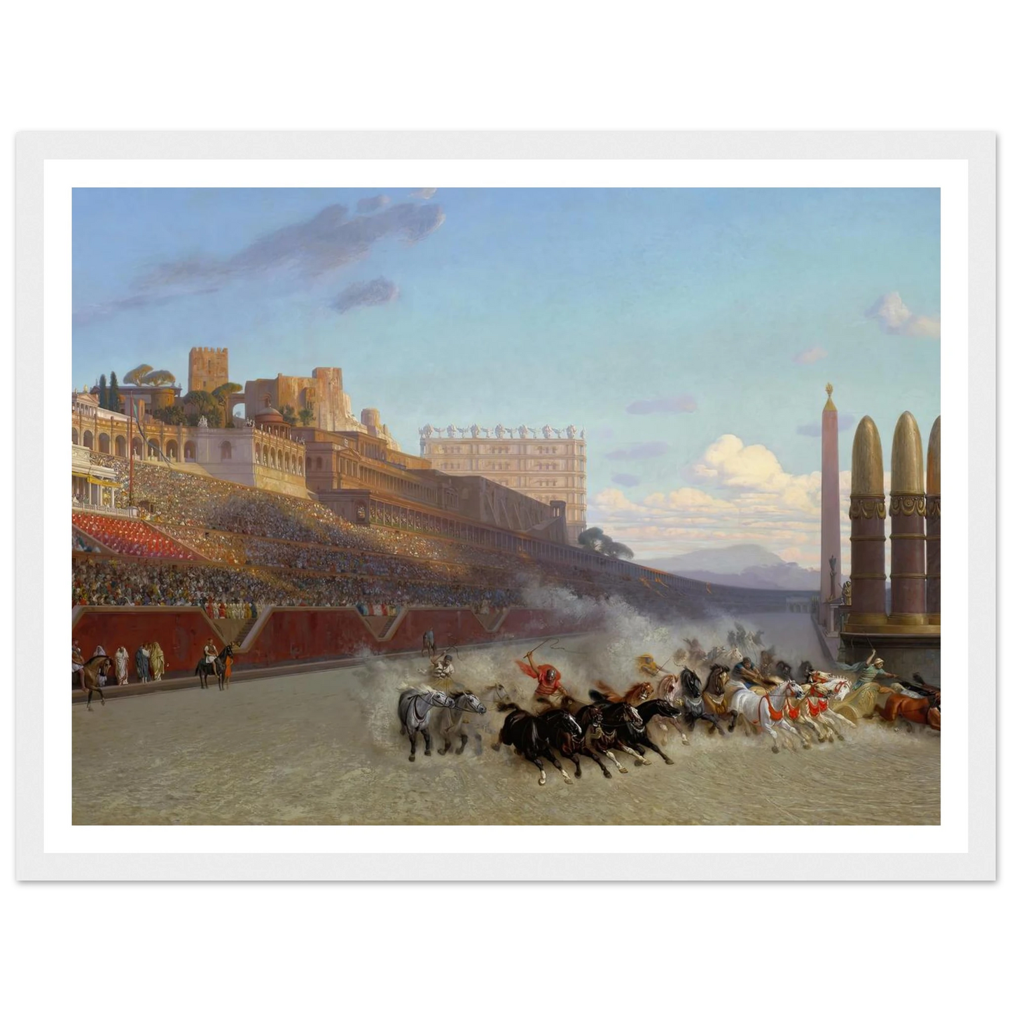 Chariot Race (1876) Art Print | Jean Leon Gerome - Framed Poster - 30x40 cm / 12x16″ - Black frame