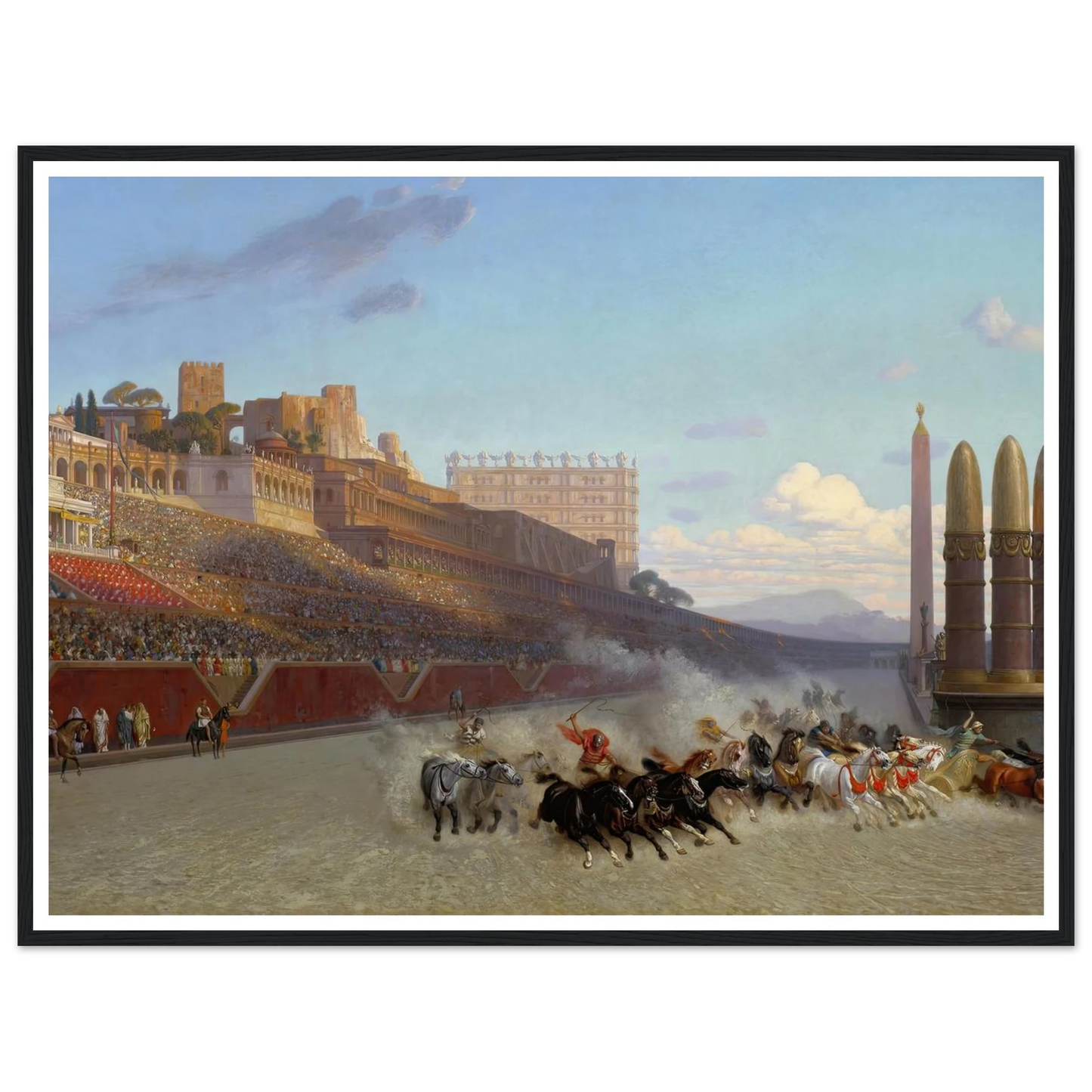 Chariot Race (1876) Art Print | Jean Leon Gerome - Framed Poster - 30x40 cm / 12x16″ - Black frame