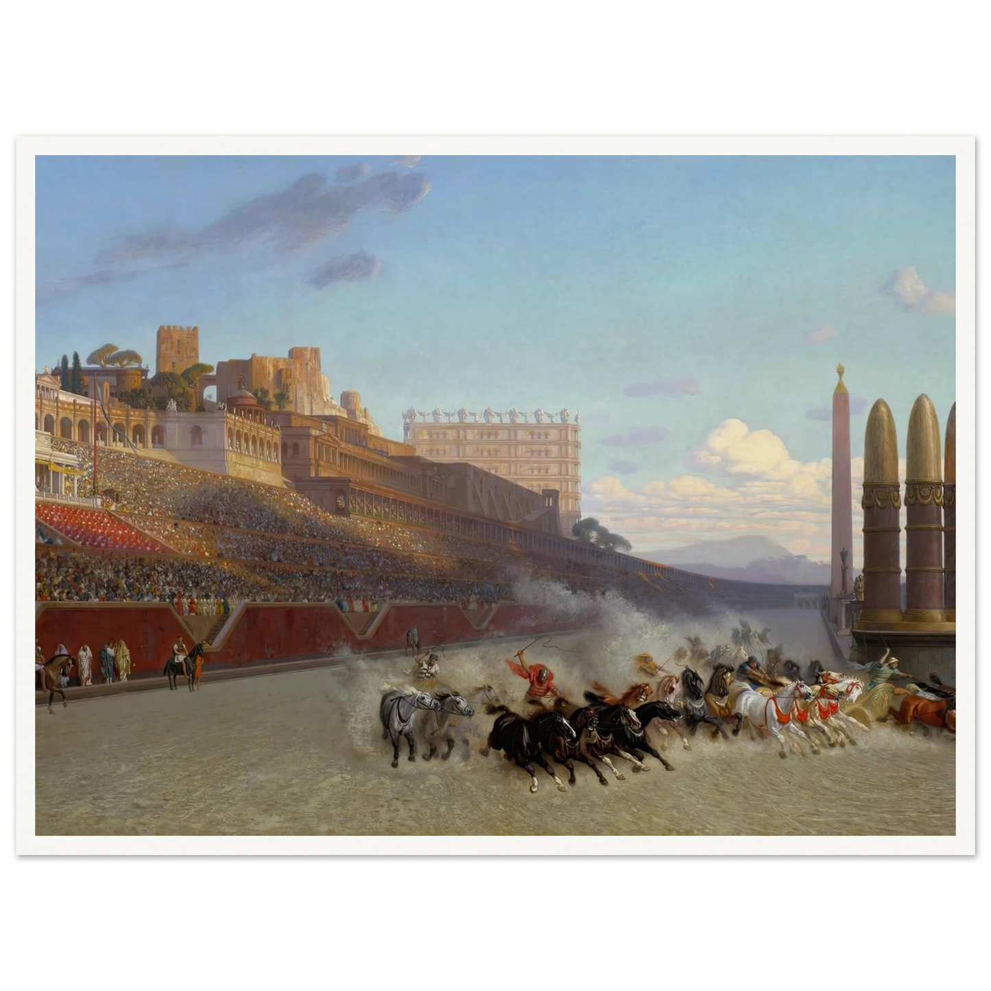 Chariot Race (1876) Art Print | Jean Leon Gerome - Framed Poster - 30x40 cm / 12x16″ - Black frame