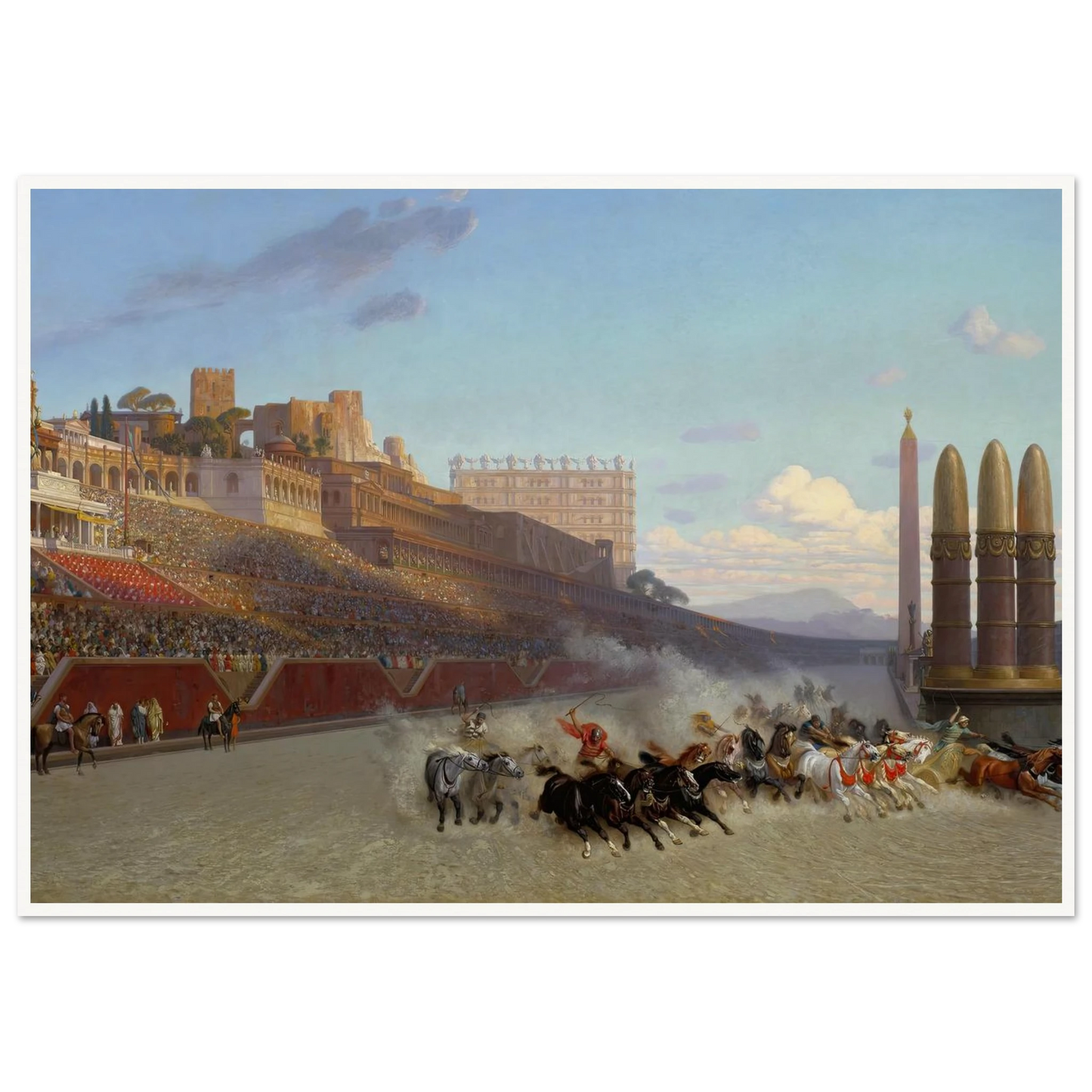 Chariot Race (1876) Art Print | Jean Leon Gerome - Framed Poster - 30x40 cm / 12x16″ - Black frame