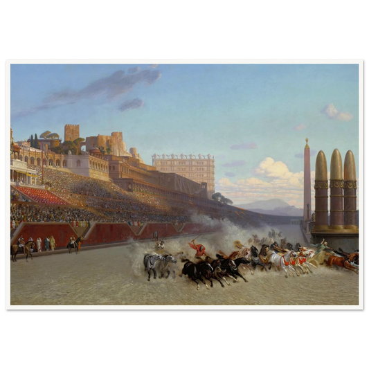 Chariot Race (1876) Art Print | Jean Leon Gerome - Framed Poster - 30x40 cm / 12x16″ - Black frame