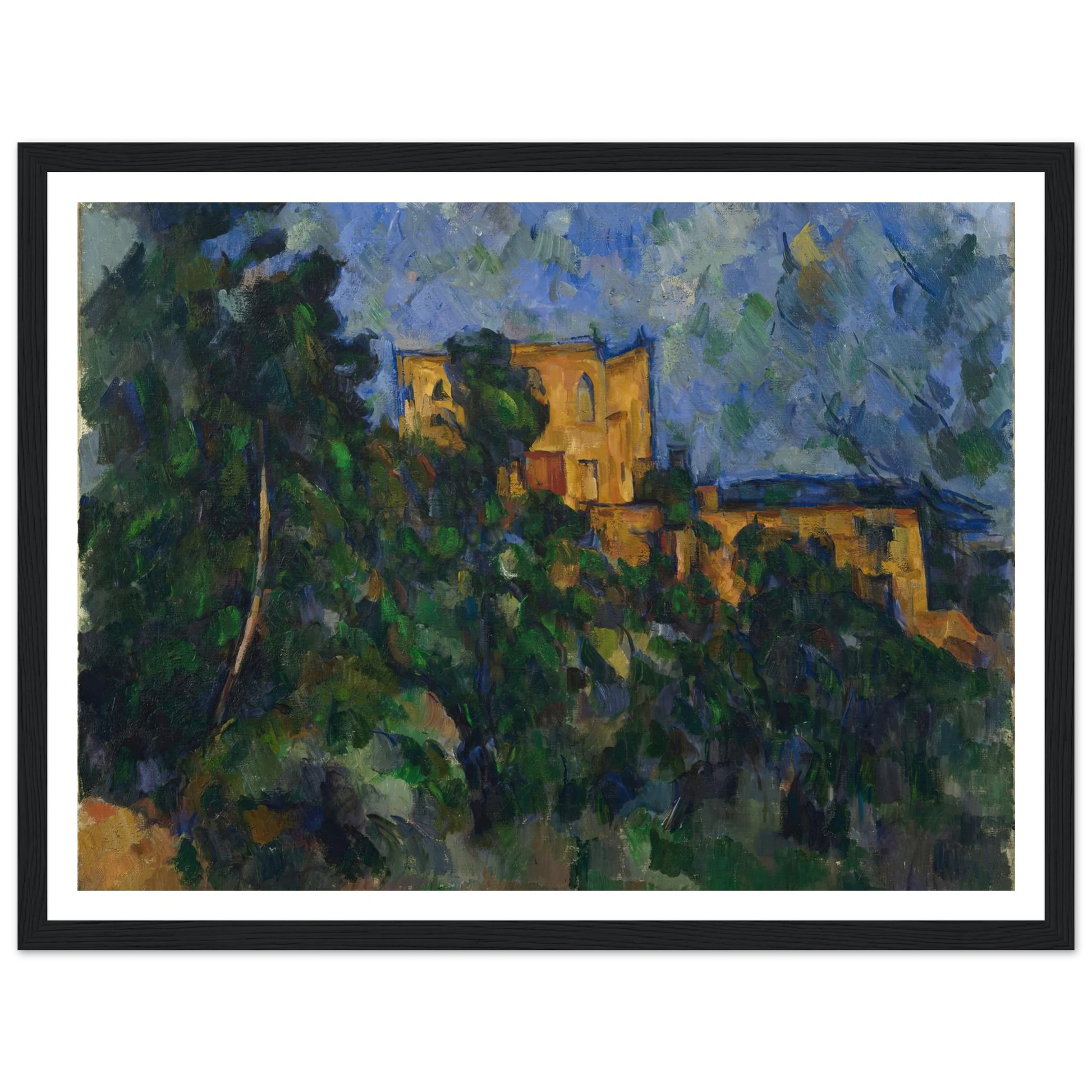 Château Noir (from 1903 until 1904) Art Print | Paul Cezanne - Framed Poster - 30x40 cm / 12x16″ - Black frame