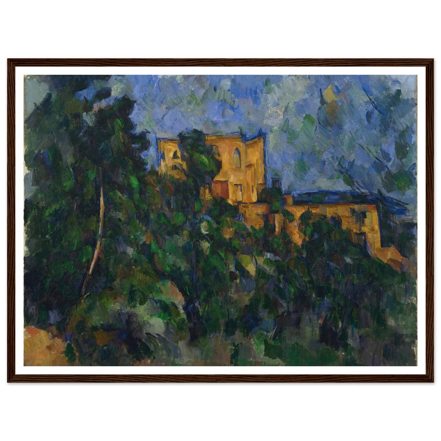 Château Noir (from 1903 until 1904) Art Print | Paul Cezanne - Framed Poster - 30x40 cm / 12x16″ - Black frame