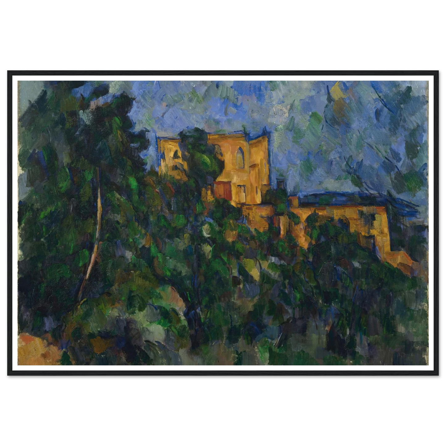 Château Noir (from 1903 until 1904) Art Print | Paul Cezanne - Framed Poster - 30x40 cm / 12x16″ - Black frame