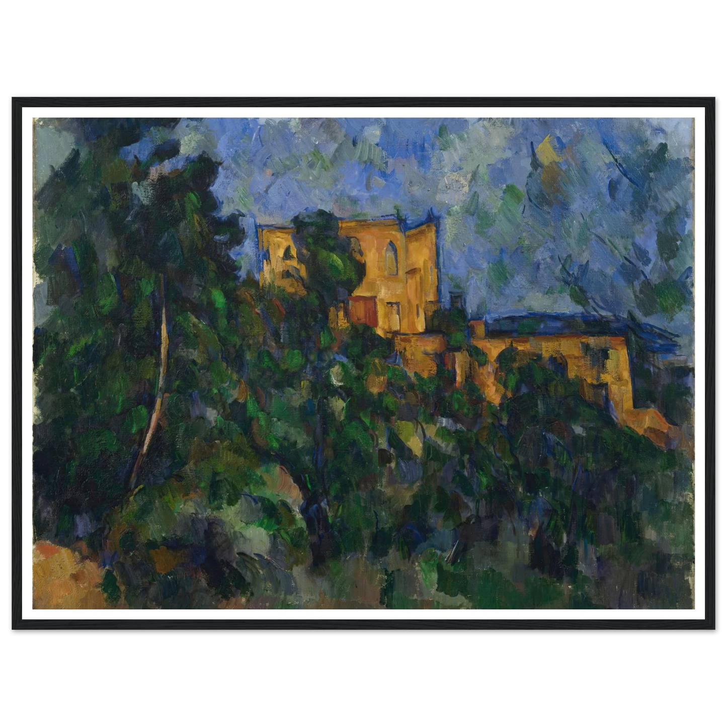 Château Noir (from 1903 until 1904) Art Print | Paul Cezanne - Framed Poster - 30x40 cm / 12x16″ - Black frame