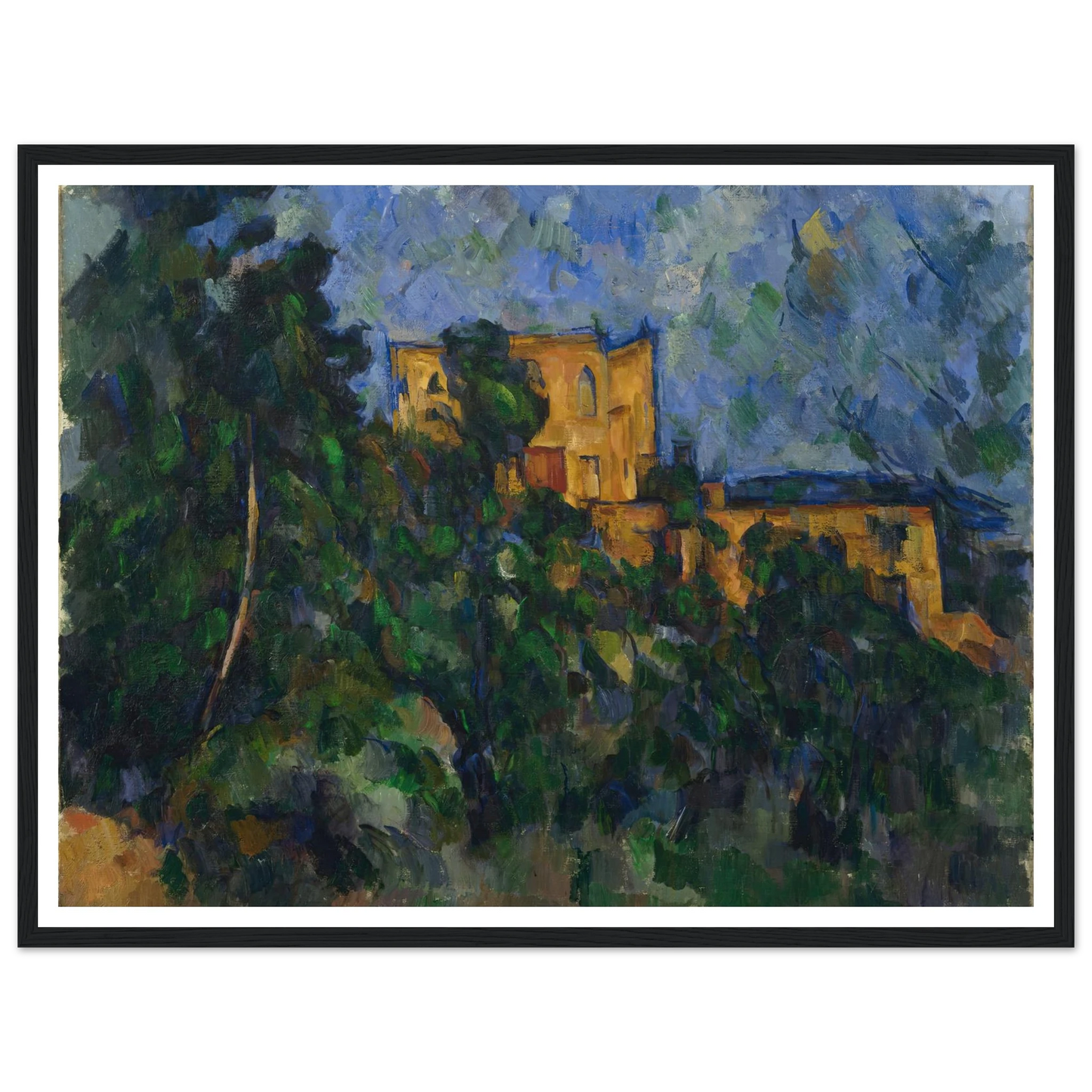 Château Noir (from 1903 until 1904) Art Print | Paul Cezanne - Framed Poster - 30x40 cm / 12x16″ - Black frame