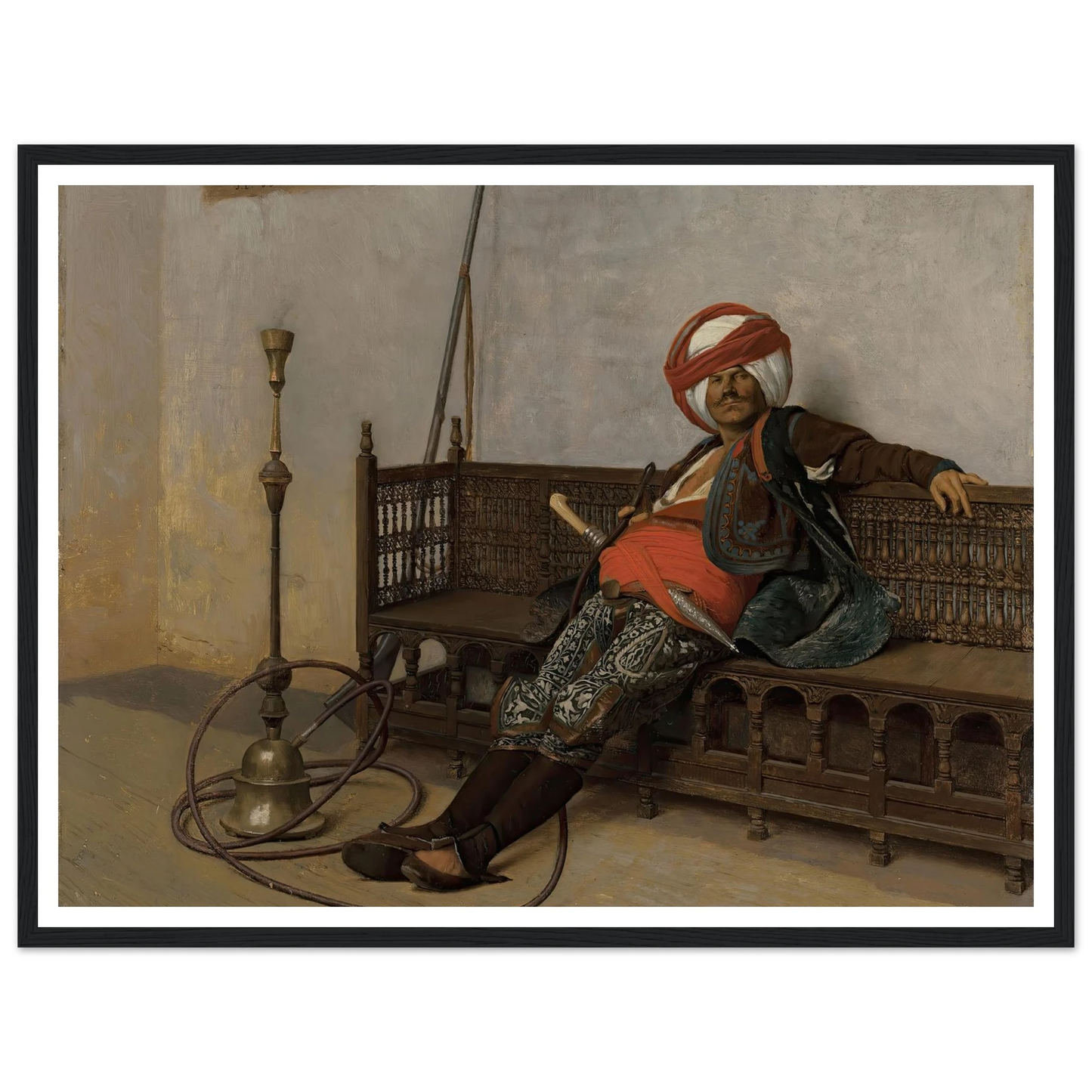 Chef arnaute Art Print | Jean Leon Gerome - Framed Poster - 30x40 cm / 12x16″ - Black frame