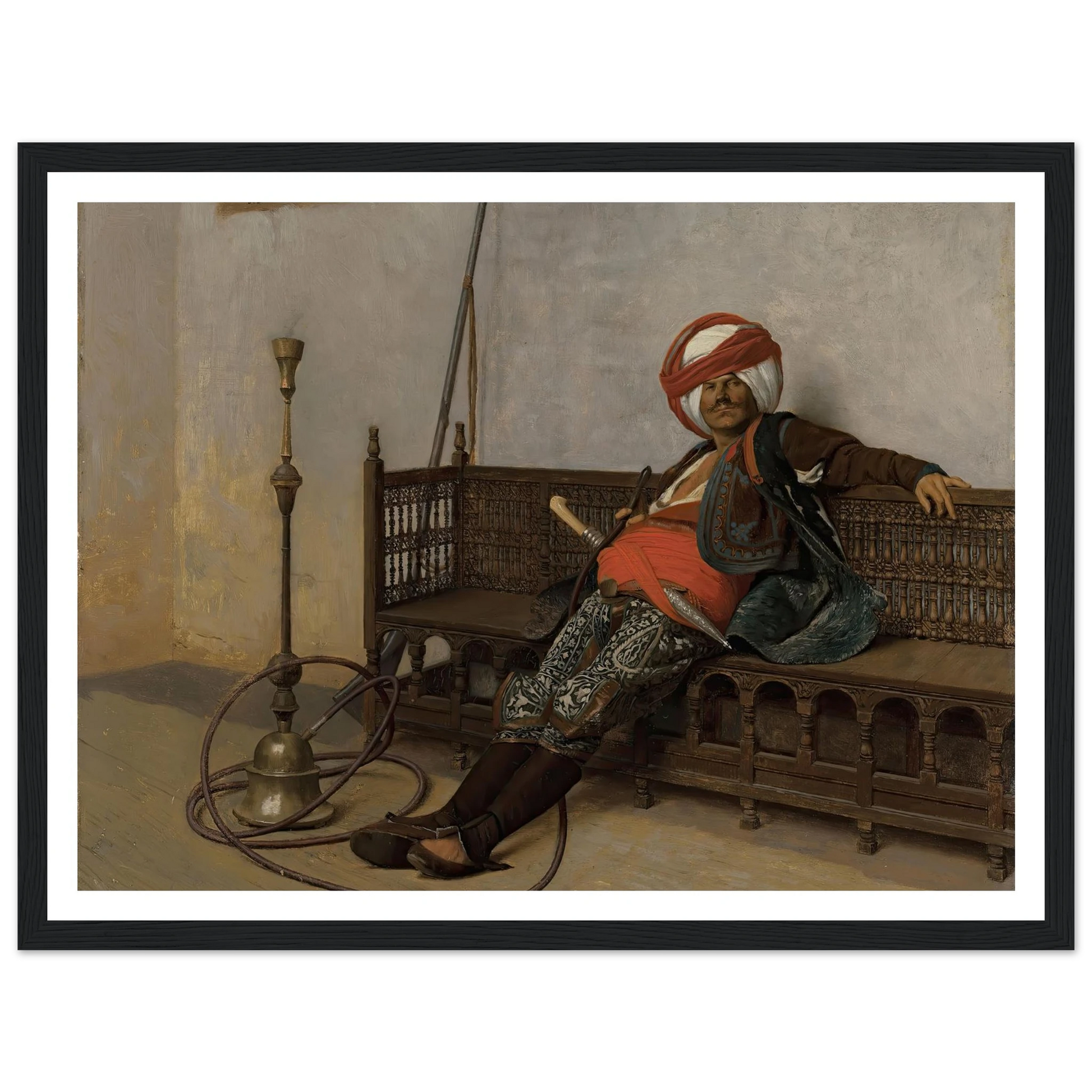 Chef arnaute Art Print | Jean Leon Gerome - Framed Poster - 30x40 cm / 12x16″ - Black frame