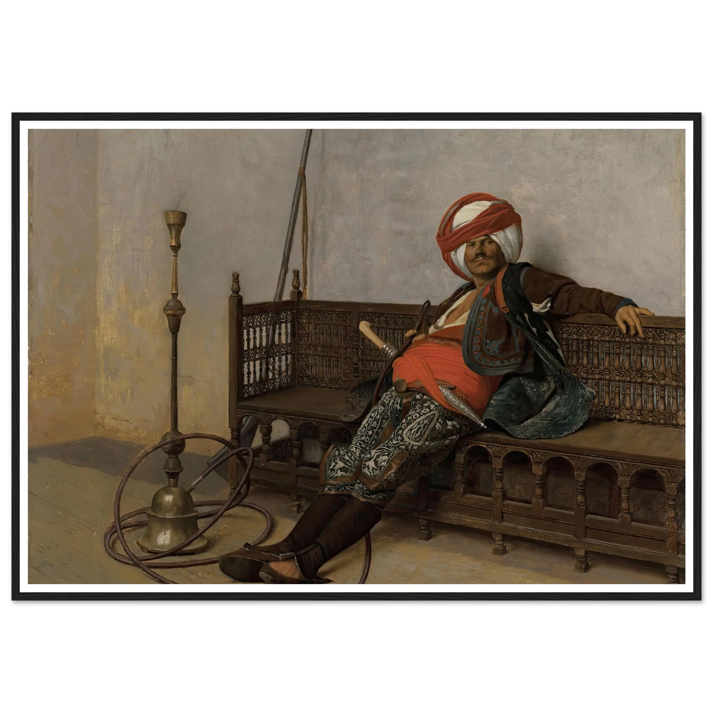 Chef arnaute Art Print | Jean Leon Gerome - Framed Poster - 30x40 cm / 12x16″ - Black frame