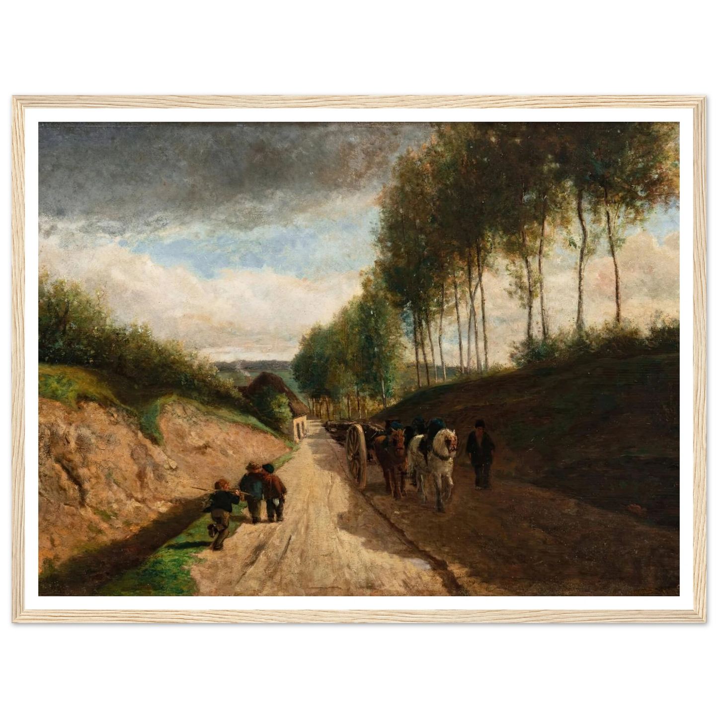 Chemin creux, environs de Chailly ( 1860) Art Print | Camille Pissarro - Framed Poster - 30x40 cm / 12x16″ - Black frame
