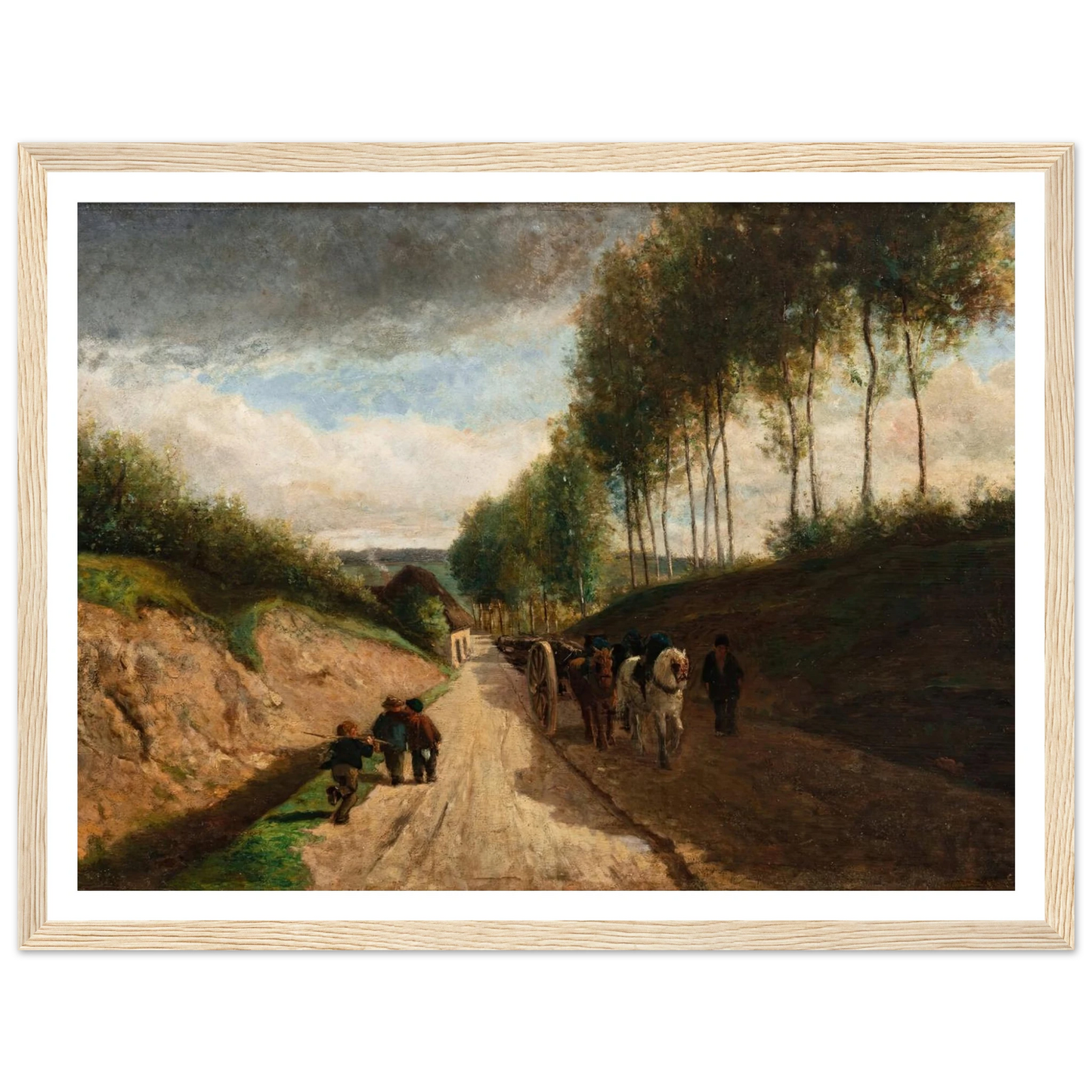 Chemin creux, environs de Chailly ( 1860) Art Print | Camille Pissarro - Framed Poster - 30x40 cm / 12x16″ - Black frame