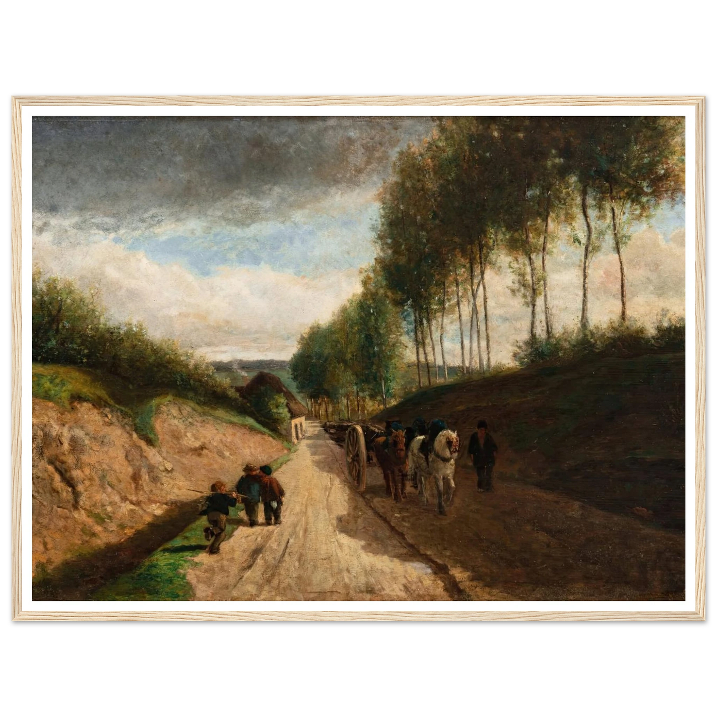 Chemin creux, environs de Chailly ( 1860) Art Print | Camille Pissarro - Framed Poster - 30x40 cm / 12x16″ - Black frame