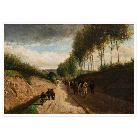 Chemin creux, environs de Chailly ( 1860) Art Print | Camille Pissarro - Framed Poster - 30x40 cm / 12x16″ - Black frame