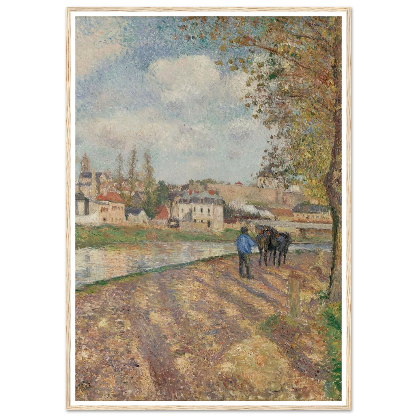 Chemin de l’écluse, Saint-Ouen-l’Aumône (1882) Art Print | Camille Pissarro - Framed Poster - 30x40 cm / 12x16″ - Black frame