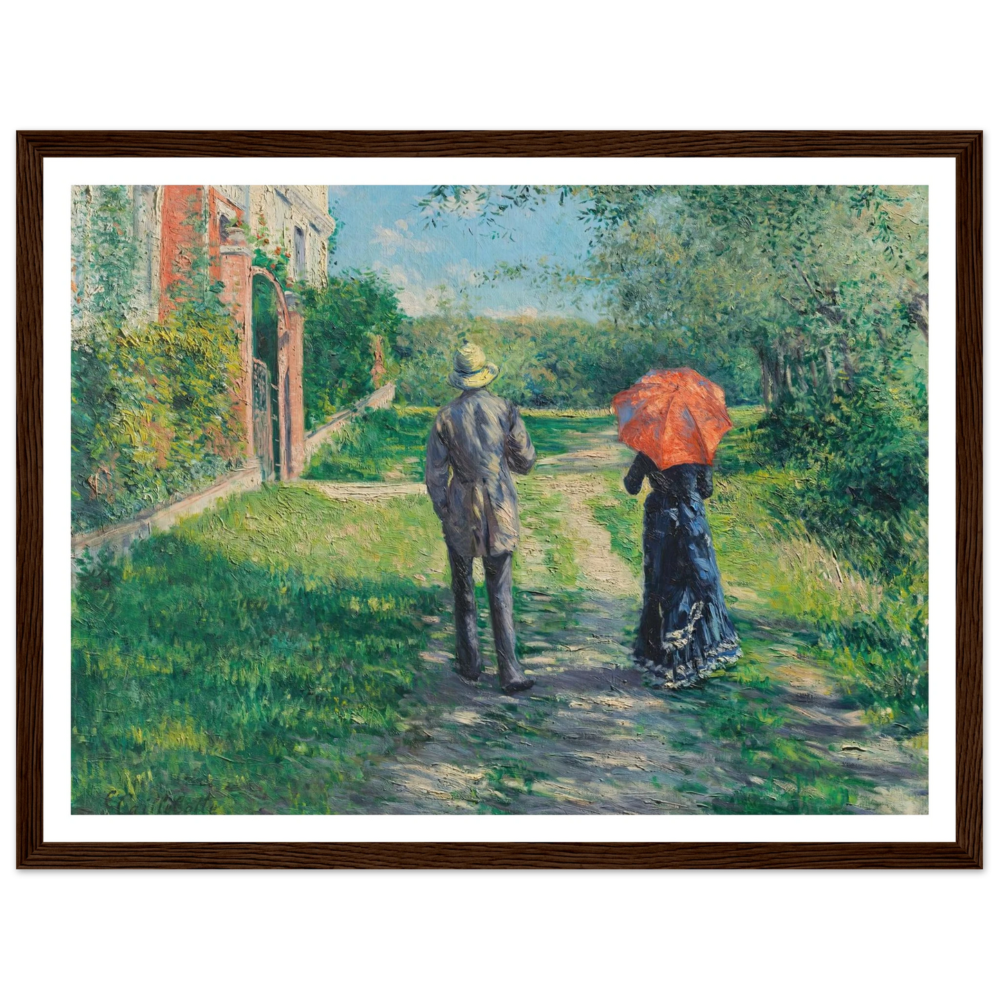 Chemin Montant (1881) Art Print | Gustave Caillebotte - Framed Poster - 30x40 cm / 12x16″ - Black frame