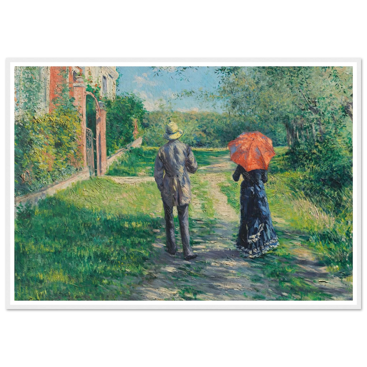 Chemin Montant (1881) Art Print | Gustave Caillebotte - Framed Poster - 30x40 cm / 12x16″ - Black frame