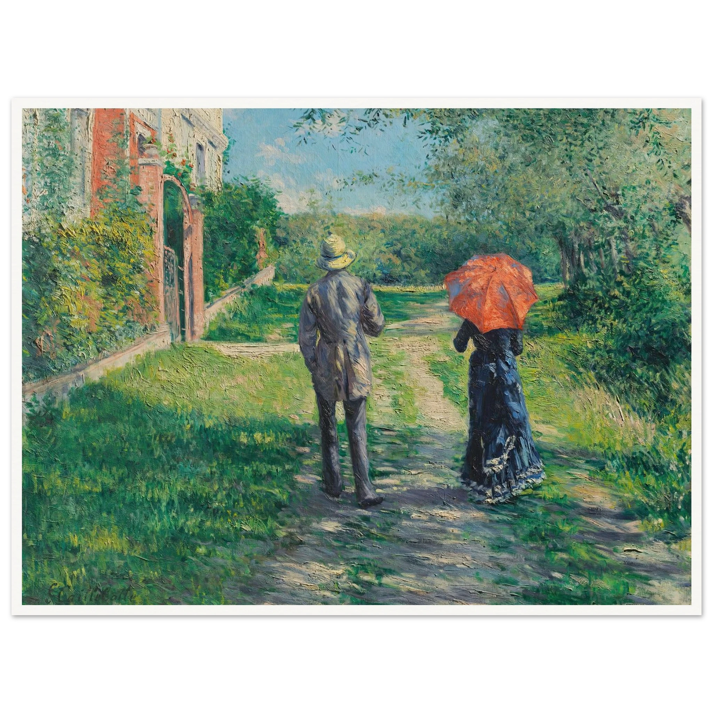 Chemin Montant (1881) Art Print | Gustave Caillebotte - Framed Poster - 30x40 cm / 12x16″ - Black frame