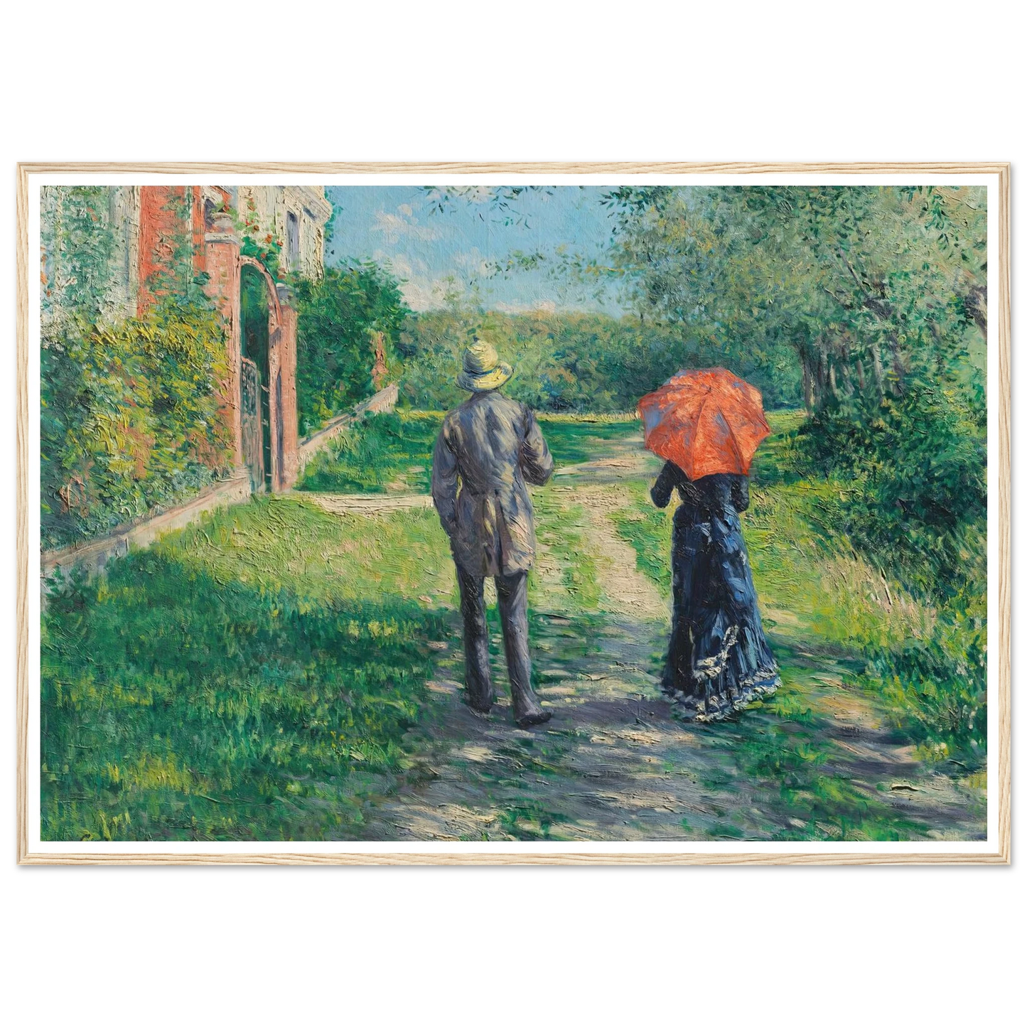Chemin Montant (1881) Art Print | Gustave Caillebotte - Framed Poster - 30x40 cm / 12x16″ - Black frame