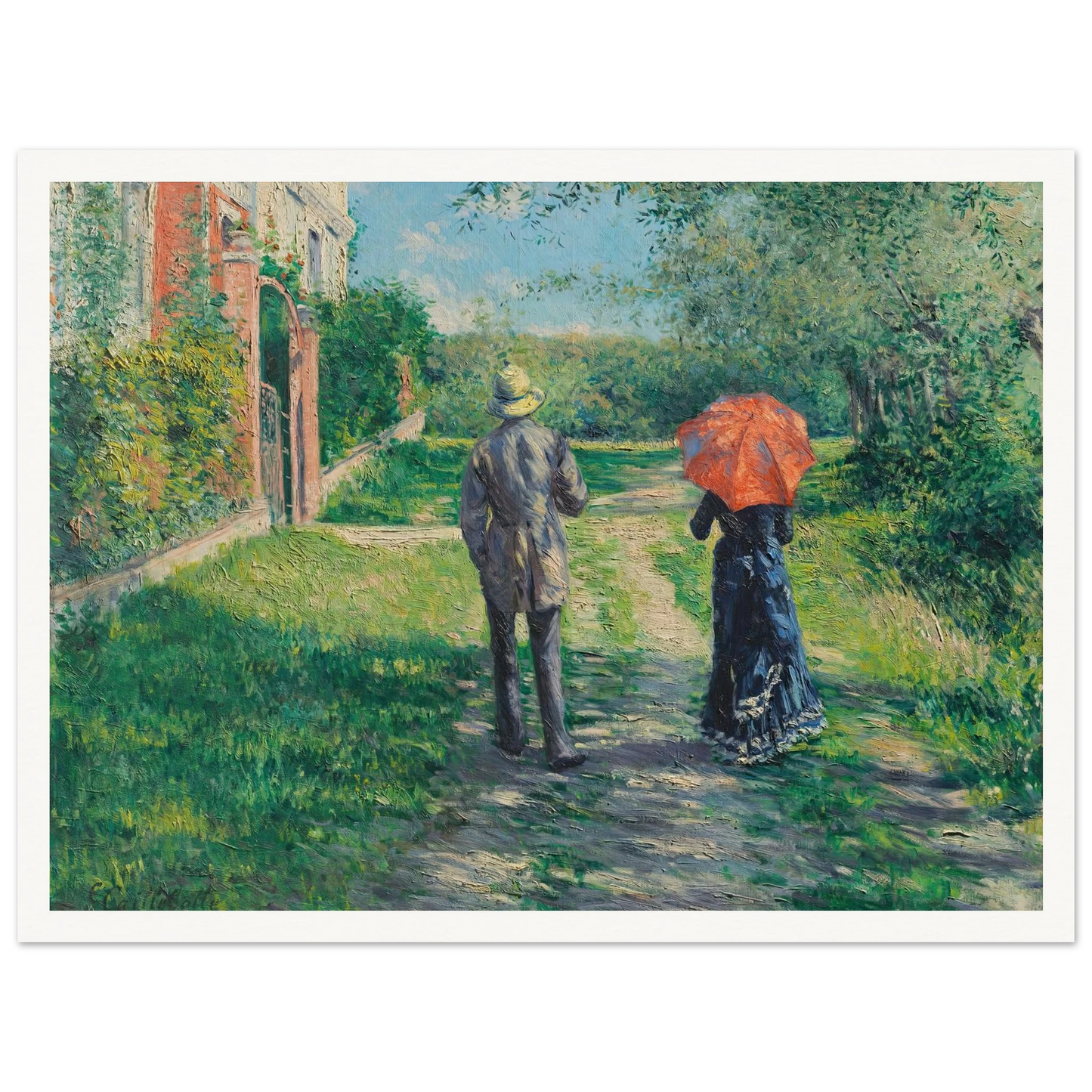 Chemin Montant (1881) Art Print | Gustave Caillebotte - Framed Poster - 30x40 cm / 12x16″ - Black frame