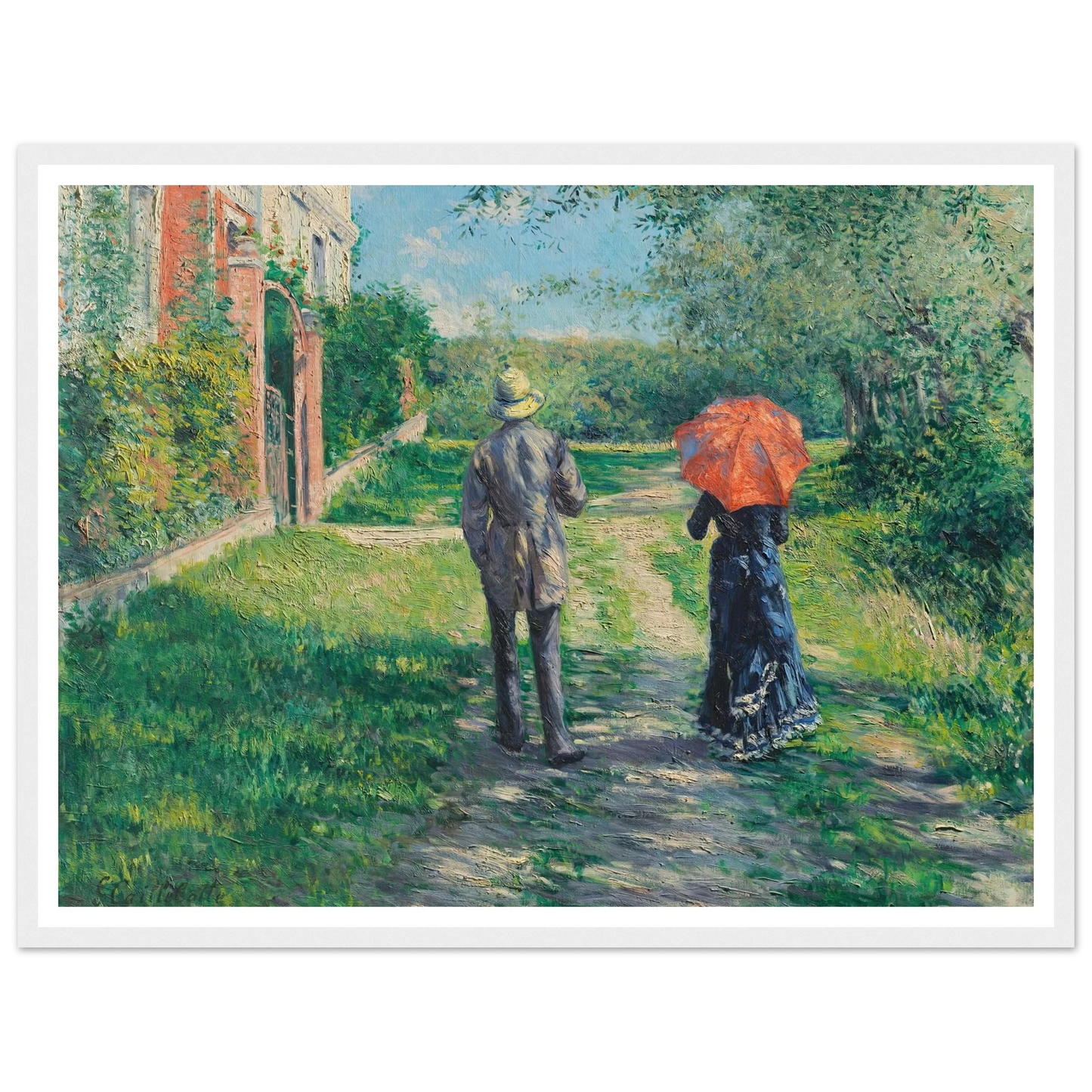 Chemin Montant (1881) Art Print | Gustave Caillebotte - Framed Poster - 30x40 cm / 12x16″ - Black frame