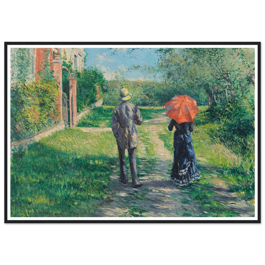 Chemin Montant (1881) Art Print | Gustave Caillebotte - Framed Poster - 30x40 cm / 12x16″ - Black frame