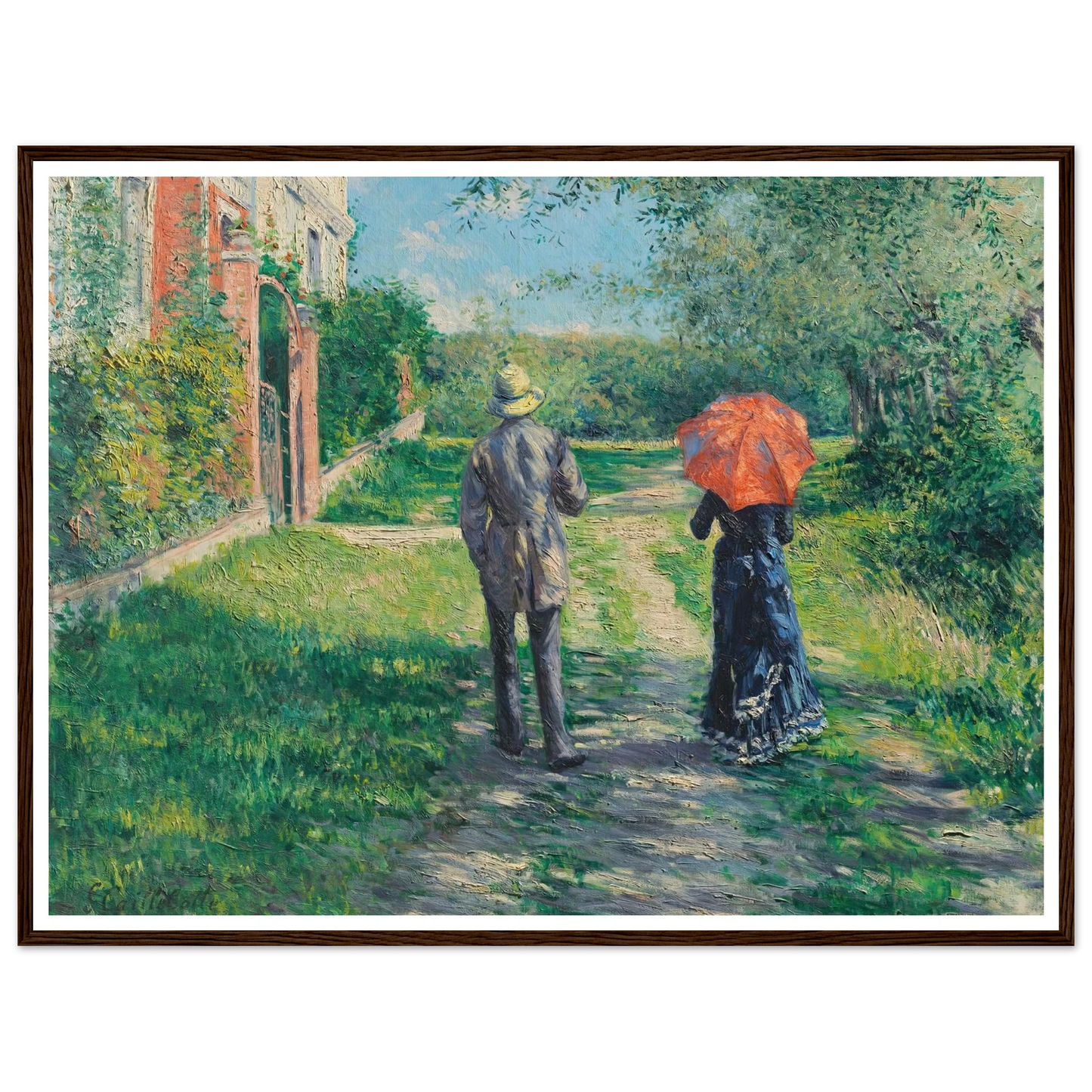 Chemin Montant (1881) Art Print | Gustave Caillebotte - Framed Poster - 30x40 cm / 12x16″ - Black frame
