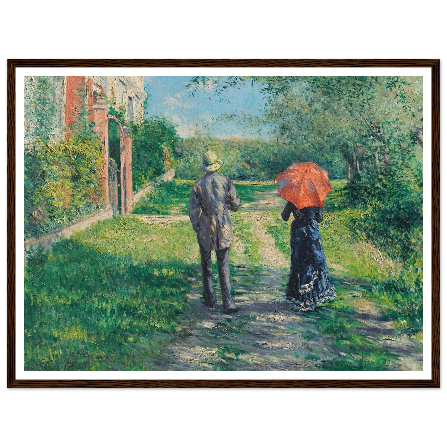 Chemin Montant (1881) Art Print | Gustave Caillebotte - Framed Poster - 30x40 cm / 12x16″ - Black frame