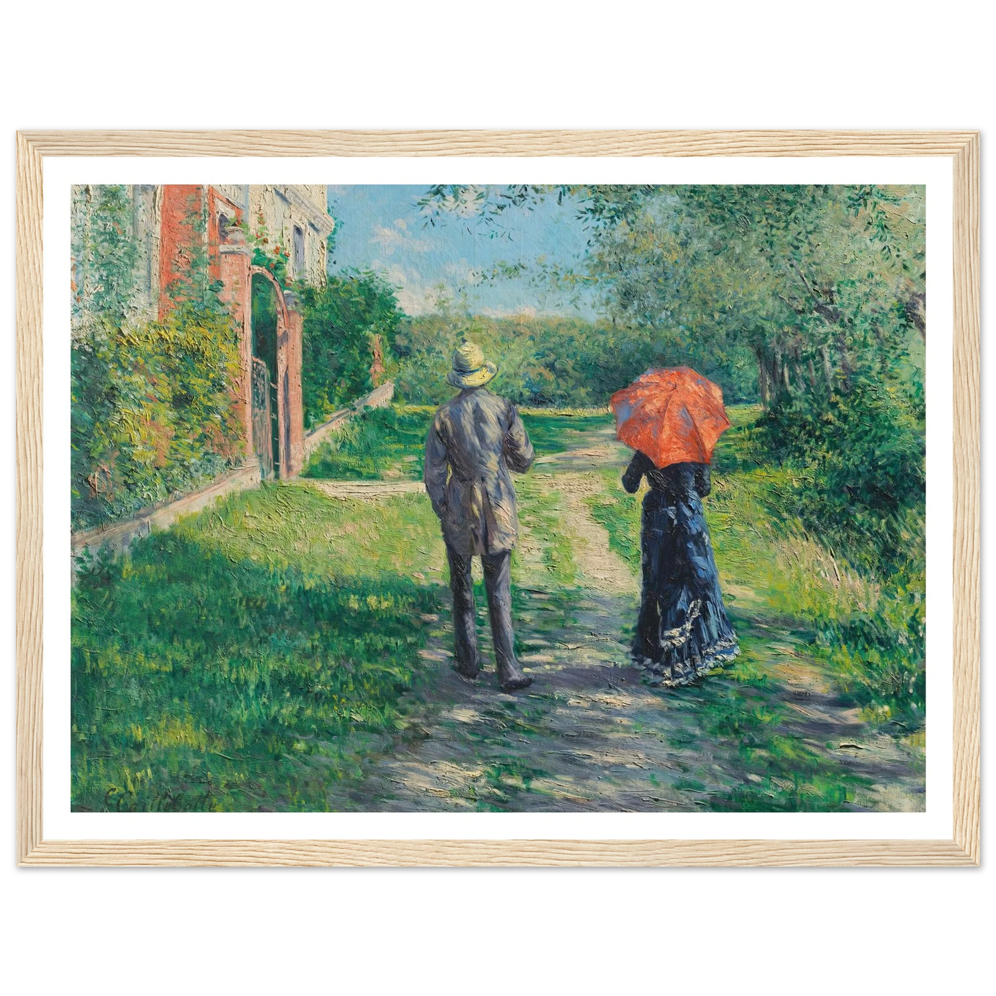 Chemin Montant (1881) Art Print | Gustave Caillebotte - Framed Poster - 30x40 cm / 12x16″ - Black frame