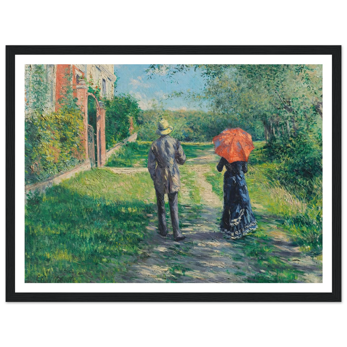 Chemin Montant (1881) Art Print | Gustave Caillebotte - Framed Poster - 30x40 cm / 12x16″ - Black frame