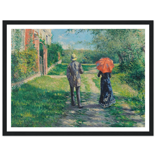 Chemin Montant (1881) Art Print | Gustave Caillebotte - Framed Poster - 30x40 cm / 12x16″ - Black frame
