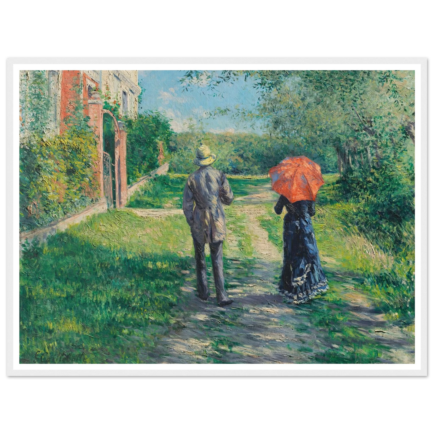 Chemin Montant (1881) Art Print | Gustave Caillebotte - Framed Poster - 30x40 cm / 12x16″ - Black frame