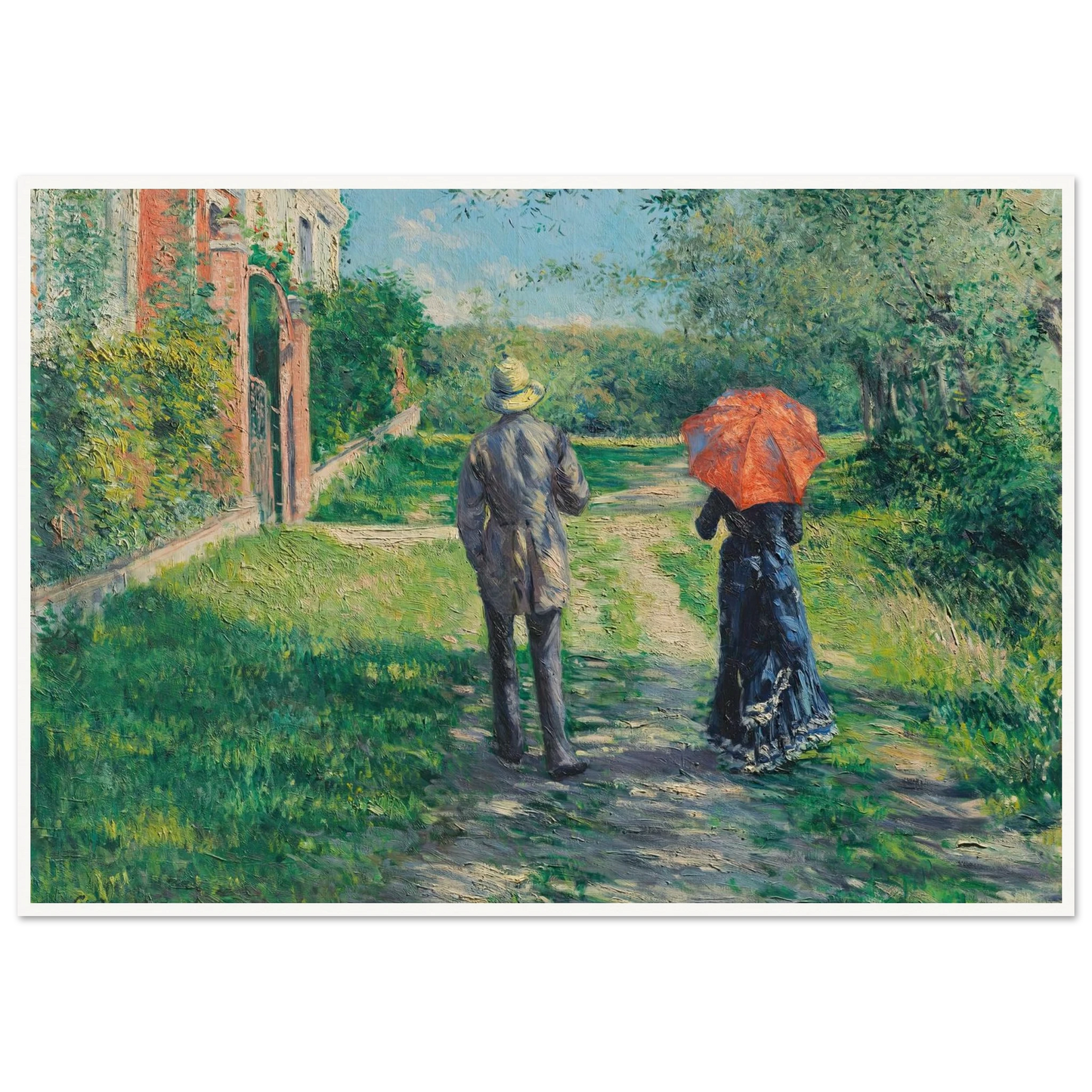 Chemin Montant (1881) Art Print | Gustave Caillebotte - Framed Poster - 30x40 cm / 12x16″ - Black frame
