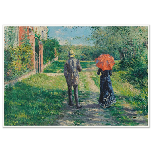 Chemin Montant (1881) Art Print | Gustave Caillebotte - Framed Poster - 30x40 cm / 12x16″ - Black frame